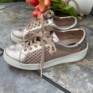 Steve Madden Neon Napa Mesh Rose Gold Lace Up Sneaker Shoes Size 6